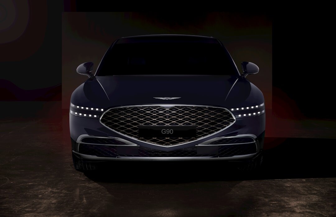 Modern hypercar with sharp aerodynamic lines in a dark studio