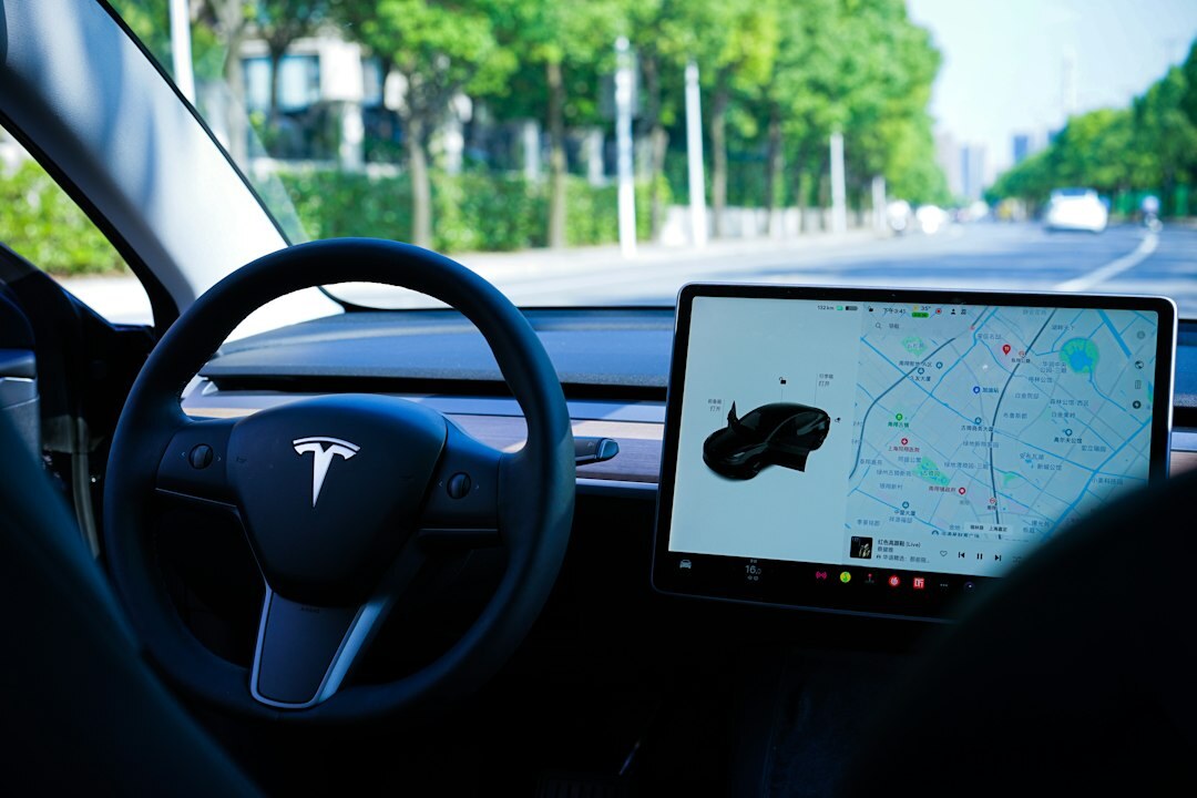 electric car on road